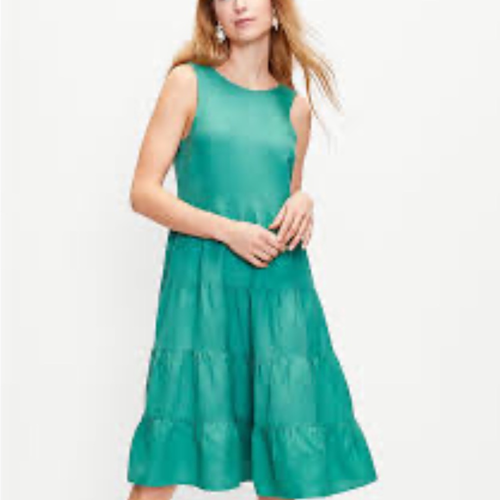 Japna Green Sleeveless Tiered Sundress